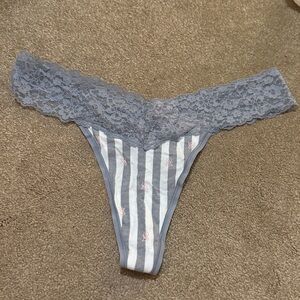 Victoria's Secret Gray Lace Thong